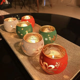 candle holders, electroplated candle holders, engraved candle holders, translucent candle holders, V1106-115-55353-CHR-CHRISTMAS4-6PCS