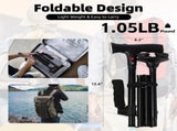 Walking Cane with Led Light and Alarm, Heavy Duty Folding Cane, Adjustable Cane Suitable for V1189-LWWAL-20260401-05953