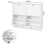 Levede Shoe Cabinet 4 Flip Drawers Vertical Storage Rack Organiser Entryway EA0292-WH-4-AU