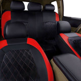 Full Set Car Seat Covers, Premium Waterproof PU Leather Cushion Protectors, Split Front and Rear V1192-AZ-W-9849