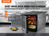 Insulated Food Pan Carrier, 90L Hot Box for Catering, LLDPE Food Box Carrier with Double Buckles, V952-SPBWXHSEPP90LLAXYV0