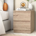 Artiss Bedside Table 2 Drawers - PEPE Oak FURNI-E-PURE-WD