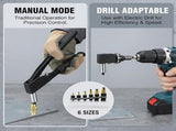 6 Rivet Nut Pliers and 60 Press-In Nuts Kit for M3 to M10 Installation in Metal Agricultural V1369-AZ3-W-08060