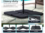 Instahut 4.57m Outdoor Umbrella w/Base Stand Beach Pole Garden Tilt Black UMB-POLE-4-BASE-50N-BK
