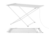Devanti Heated Towel Rail Electric Clothes Airer Foldable Drying Rack 8 Bars TW-C-701Y-ALUM