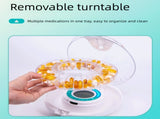 Automatic Rotating Pill Dispenser with Timer Alarm Multi-Compartment Medication Organizer for V888-ELOSUNG48583