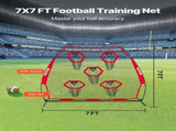 2133.6 x 2133.6mm Football Trainer Throwing Net, Training Throwing Target Practice Net with 5 Target V952-GLQW77YC5KXWQ8XVG001V0
