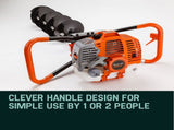 Baumr-AG Post Hole Digger 62CC Posthole Earth Auger Fence Borer Petrol Drill Bit V219-PHDPTLBMRA7C0
