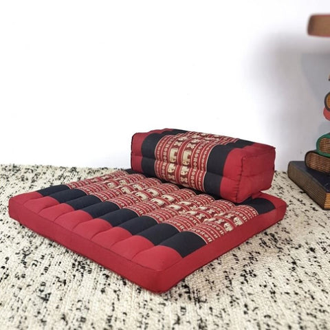 Meditation Cushion + Seating Block Set Red Elephant V574-TTP-SEAT-YB-REDELE