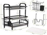 CARLA HOME Dish Drying Rack 3 Tier Large Capacity Kitchen Storage with Utensil and Cutting Board LSB-36116