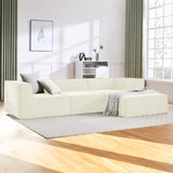 Sarantino Novi 3-Seater Modular Sofa with Ottoman in Cream Non-Slip Bottom Lounge SOFA-MLM-232-CM