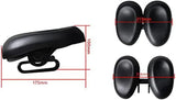 Noseless Saddle Cushion Ergonomic Soft Double Pad Wide Cycling Seat for Men Women Black, for V1189-LC-QP-00587