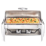 VEVOR Roll Top Chafing Dish Buffet Complete Set, 7.5L Stainless Steel Chafer with Full Size Pan, V952-ZFXFGCL1JTZF5Y4C1V0