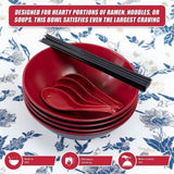 12 Piece Ramen Noodle Bowl with Spoon and Chopsticks Black Red V63-932061