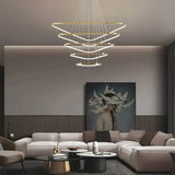 BAMDECOR AD2583 Modern Triangular LED Chandelier V255-BAM-AD2583-5R-GOLD