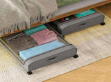 Gray Square Under-Bed Storage Rack with Wheels Sturdy Easy to Move for Bedroom AU V201-QHGMMOREONE044