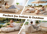Artiss Outdoor Bean Bag Chair Cover Splash-Proof Beanbag Lounge Sofacover Stuffed Animal BD-COVER-LOUNGE-TAWH