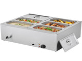 Commercial Food Warmer, 1500W Electric Stainless Steel Steam Food Warmer with Lid, 6-Pan Fast V952-SYSPBWQPTK61338ZN002V3