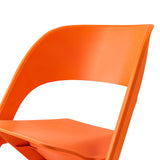 ArtissIn Set of 4 Dining Chairs Office Cafe Lounge Seat Stackable Plastic Leisure Chairs Orange AI-PP-CHAIR-OR