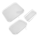 3pcs Zippered Hard Pouch PVC Clear Hard Shell Zipper Case Travel Bags for Building Blocks Puzzles V1294-YM0901-3117240278411