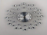 Silver Black Silver Wall Clock Sunburst Wall Clock Home Decor Clock Modern Wall Clock V1347-115-BLA-95045