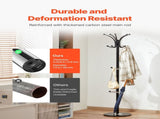 Freestanding Coat Rack, Metal Coats Rack Stand with Umbrella Holder, Stable Marble Base & 14 Hooks, V952-YMJDSJJSSCP01JCLY001V0