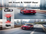 4K Front and Rear Dash Camera with WiFi GPS and Free 64GB SD Card V178-59116