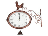 Iron Wrought Wall Clock Rooster Double Sided Antique Brass Wall Clock Round Roman Numeral Wall Clock V1294-YM0714-3115210164011