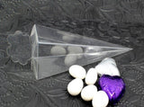 50 Pack of Clear Pyramid Triangle Shaped Small Clear Gift Box - Bomboniere Jewelry Gift Party Favor V382-50CONEPVCBOX
