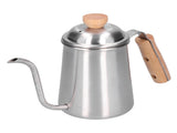 650ML Drip Coffee Pot Stainless Steel Long Gooseneck Spout Coffee Kettle with Wooden Handle V1294-YM0901-3118210172311