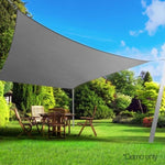 Instahut Shade Sail 3x5m Rectangle 280GSM 98% Grey Shade Cloth SAIL-H-3X5-C-GR