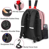 Large Capacity Tennis Backpack with Racquet Compartment, Shoe Pocket and Fence Hook for Training, V1341-ZY-3UMRW3P4-BEIGE