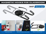 5Pcs Magnetic Hooks for Cruise Cabins Essentials Door Magnets 50LBS Ship Walls Must Haves Classroom V1107-113-83037-BLK-5PCS