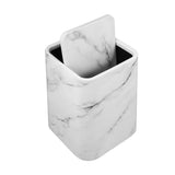 Marble Trash Can White Plastic Elegant for Home Bathrooms V1192-AZ-W-30638