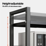 3-Tier Microwave Stand Oven Rack Height Adjustable and Extendable Stainless Steel Kitchen Storage V985-MICROWAVESHELF