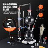 Essential Oil Distillation, 2000ml Distillation Apparatus, 3.3 Boro Lab Glassware Distillation V952-JYTQBLZZJPDJMWNR6V3