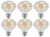 6 Pcs LED Filament Bulbs Dimmable 4W E27 Medium Base Vintage Warm Light Golden Bulb for Home V1294-YM0718-3119210199911