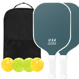 2-Player Pickleball Paddle Set, Durable Glass Fiber Pickleball Racquets with Comfort Grip, Includes V1265-AU-128-LV