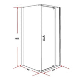 Shower Screen 900x800x1900mm Framed Safety Glass Pivot Door By Della Francesca V63-829051