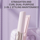 Pink Cordless 2-in-1 Hair Straightener and Curler - Rechargeable Mini Styling Tool with Ceramic V888-ELOSUNG56173-3