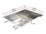 550x455mm Handmade 1.5mm Stainless Steel Undermount / Topmount Kitchen Sink with Square Waste V63-817893