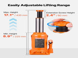 Hydraulic Jack, 20 Ton Load Capacity, 225-435 mm Lifting Range, Heavy Duty Welded V952-PSQJDCSSDS20AUFBY001V0