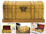 Yongwei Vintage Wooden Treasure Chest Jewelry Box with Lock V1366-AZ2-W-20537