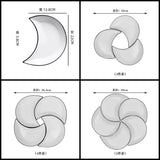 Crescent-Shaped Plate Ceramic Plate Set Party Platter Creative Dish Plate - Red - Size 4PCS V1347-DSZ-001-1001-RED-4PCS