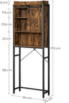 Bathroom Organiser Rack with Small Cabinet Steel Frame 64 x 24 x 171 cm Rustic Brown and Black V178-11567