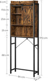 Bathroom Organiser Rack with Small Cabinet Steel Frame 64 x 24 x 171 cm Rustic Brown and Black V178-11567