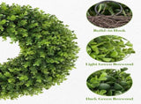 20 Inch Boxwood Front Door Wreaths, Spring and Summer Outdoor Wreath for Front Door, All Seasons V1258-DP02-WO-728