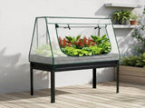 Green Fingers Elevated Metal Garden Bed Kit w Mini Greenhouse Cover 116x60cm Stand-Up Height Trellis GARDEN-AG-80-COVER