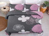 Grey Floral Elysian Bedspread Coverlet 3 Piece Set V745-AC080685Q13U