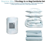 Ardor Bayview Blue 7 Pcs Bed-In-A-Bag Comforter Set with Sheet Set Queen V442-INT-COMFORTER-7PCSBAYVIEW-BLUE-QS